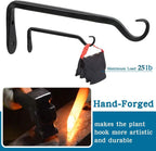 WORTH 6-Pack 7" Plant Hanger Bracket, Forged Iron Black Hanging Hooks