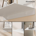 Danpoo 20 inch Long White Floating Shelf for Wall Organizer & Storage, Display Shelf, Metal Wall Shelf for Bathroom, Living Room, Kitchen, Bedroom