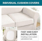 Turquoize 3 Piece Sofa Covers for 2 Cushion Couch Loveseat Slipcover Soft Couch - Image 5