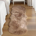 Goolela Faux Sheepskin Fur Runner Rug Light Brown Beige Fluffy Bedside Rug by Goolela
