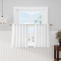 Nanspring White Curtains for Kitchen Linen Semi Sheer Light Filtering Curtains by Nanspring