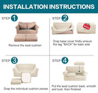 Turquoize 3 Piece Sofa Covers for 2 Cushion Couch Sofa Slipcover Soft Couch - Image 7
