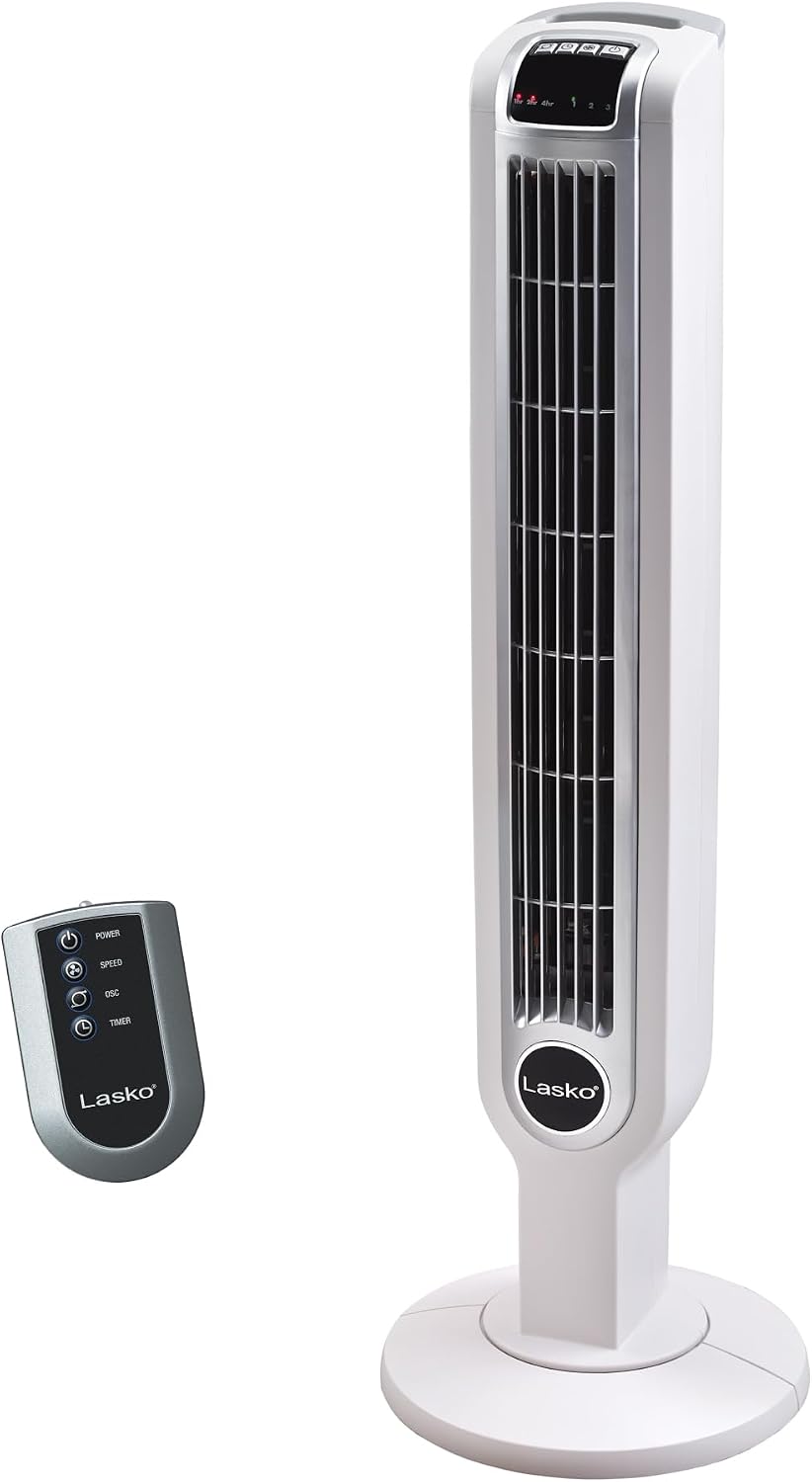 Lasko Oscillating Tower Fan with Remote Control - 36" - 2510 - White