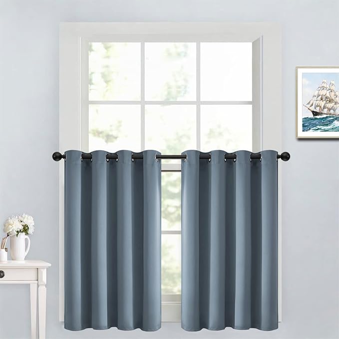 Yakamok Soild Small Window Curtains, Grommet Thermal Insulated Privacy Curtains by Yakamok