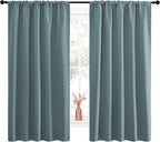 NICETOWN Greyish Blue Blackout Curtains Panels - Image 2