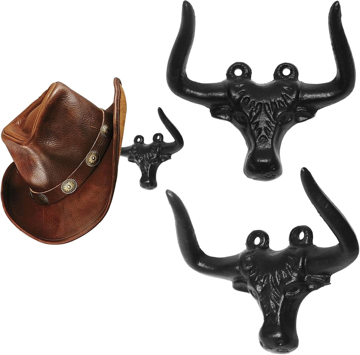 Cast Iron Antler Wall Hook – Black Rustic Deer Antlers Wall Hook, Heavy-Duty Coat & Key Hook for Entryway, Bathroom, or Bedroom, 1 Pack