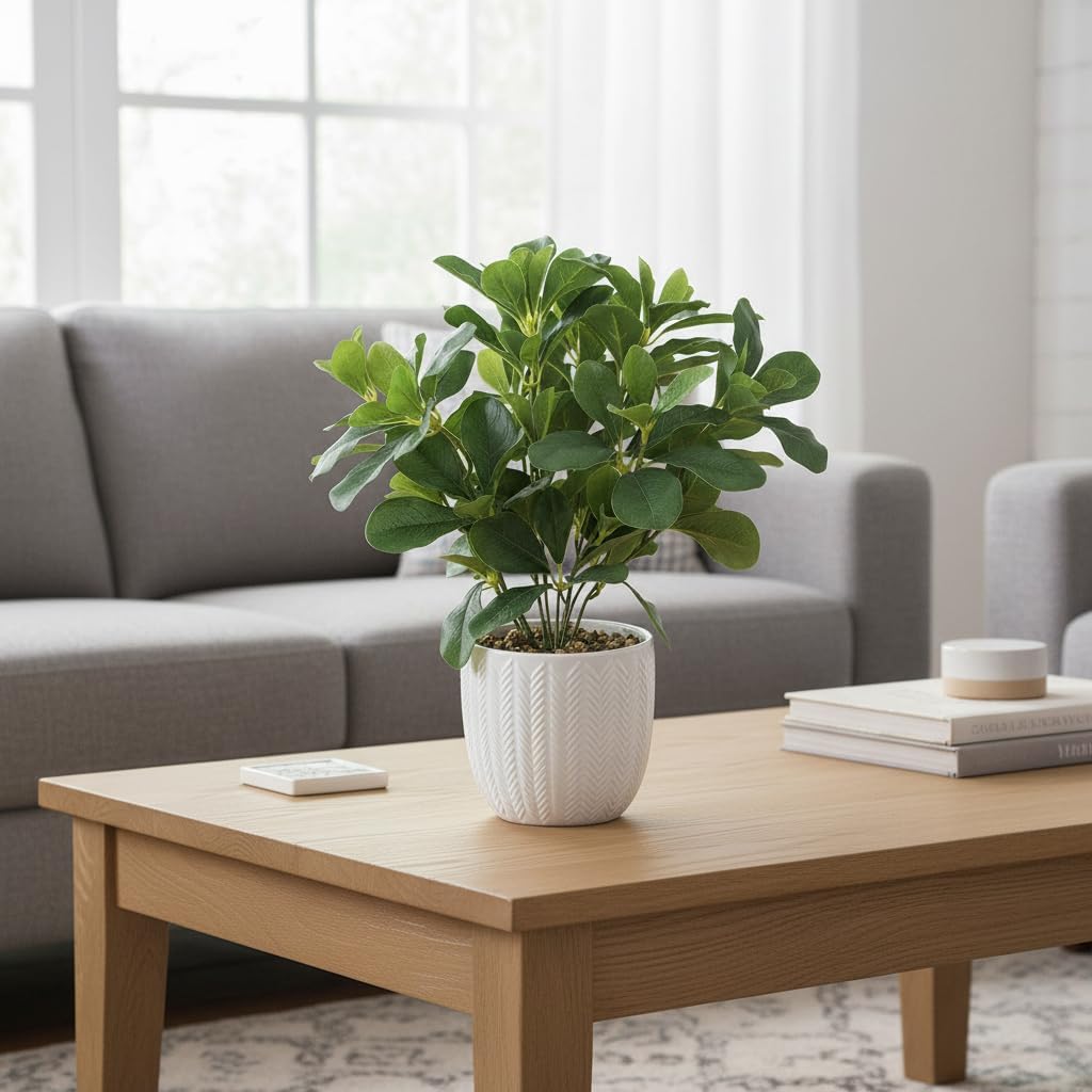 Artificial Potted Plant Leaves 16.9"