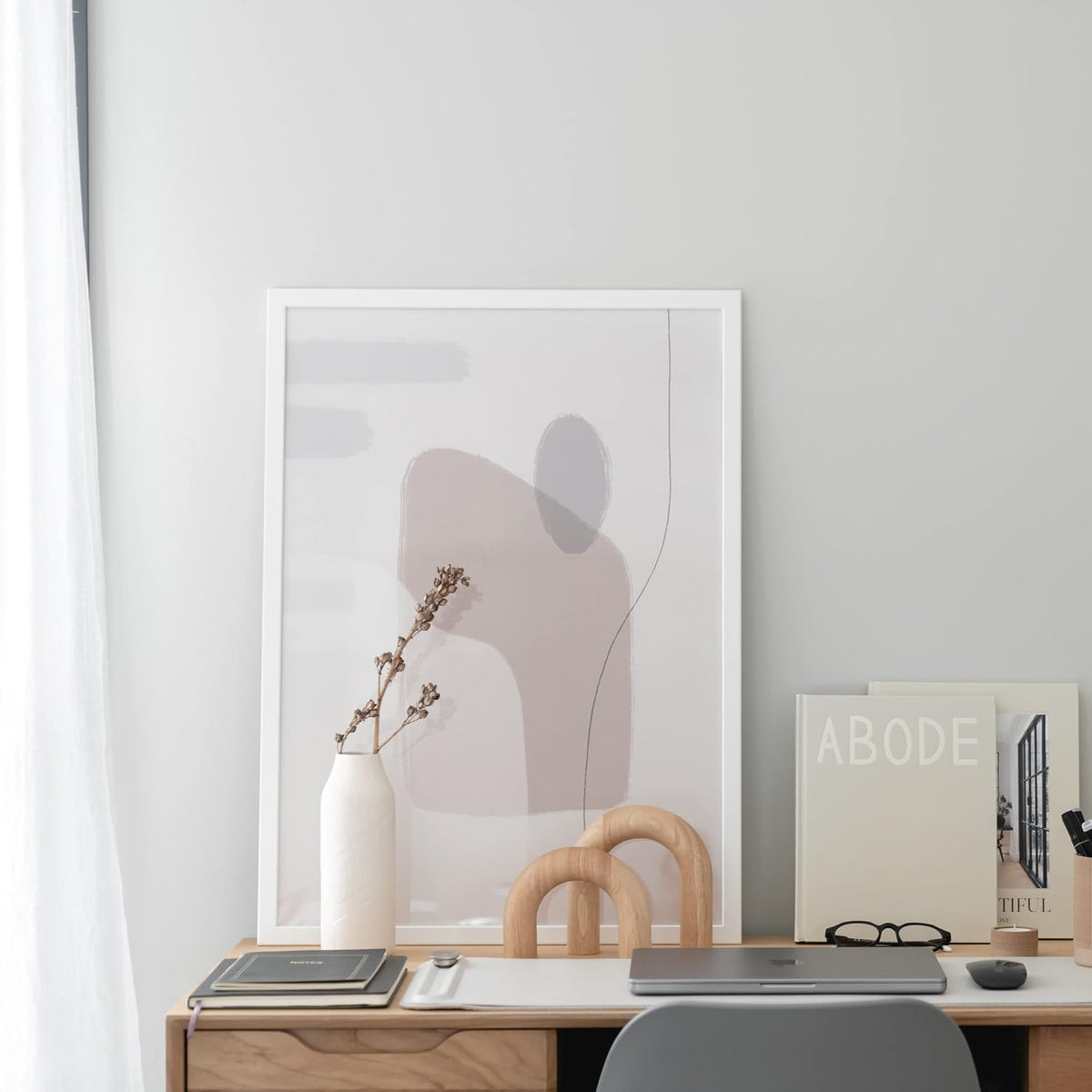 PEAKOLY Wood Arch Decorative Objects - Modern Bookshelf Decor, Coffee Table Sculpture, Floating Shelf Decor Accents, Japandi Home Decorations for Side, Console and Entryway Table
