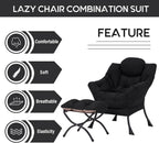 LITA Lazy Chair with Ottoman, Comfy Accent Reading Chair