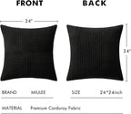 MIULEE Black Decorative Euro Sham Pillow Covers 24x24 Inch - Image 6