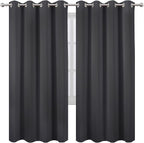 LEMOMO Blackout Curtains 66 x 72 Inch Long Dark Grey Curtains Set of 2 Panels - Image 2