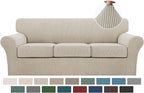 Turquoize 4 Piece Sofa Covers for 3 Cushion Couch Sofa Slipcover Soft Couch by Turquoize