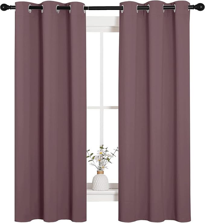 NICETOWN Bedroom Curtain Panels Blackout Draperies, 1 Pair, 34 by 63 inches - Image 2