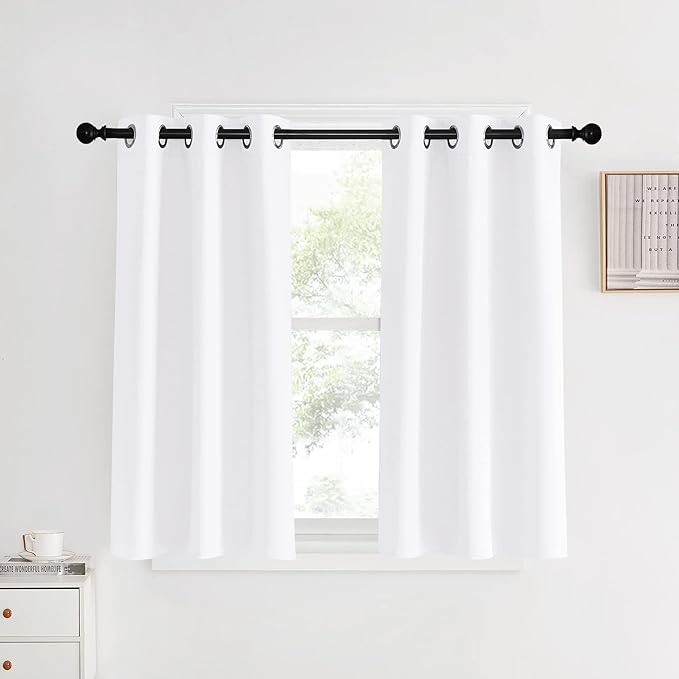 NICETOWN White Short Window Curtains 40 inch Long by NICETOWN