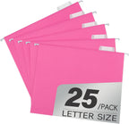 pmybupo Hanging File Folders,25 Pack Yellow Letter Size Hanging File Folders with 1/5-Cut Tabs,Ideal for Home and Office Organization and Papers Classification