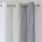 Estelar Textiler Full Room Darkening Greyish White and Grey Blackout Curtains - Image 4