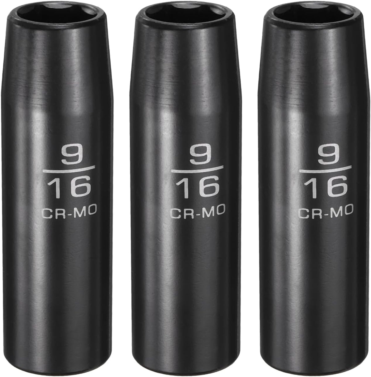 3Pcs 1/2" Drive 9/16 Inch 6 Point Deep Impact Socket 78mm Length