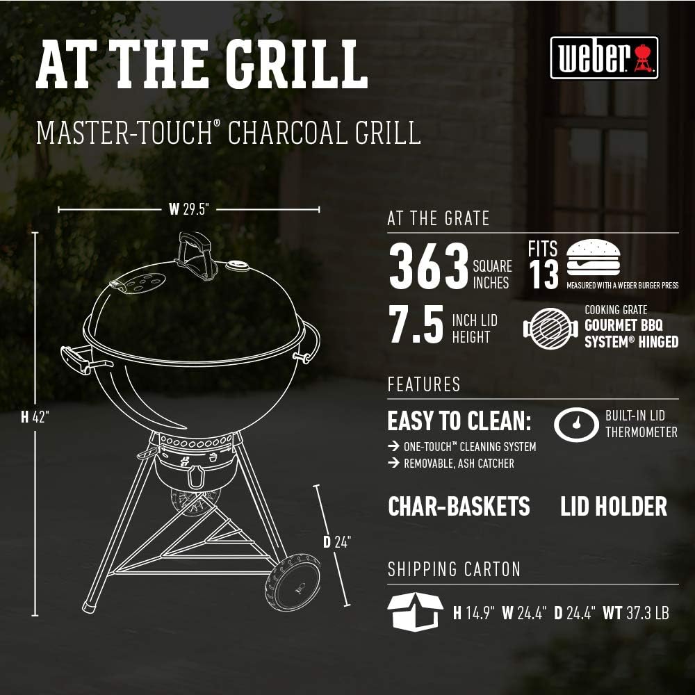 Weber® Master-Touch Charcoal Grill, 22-Inch, Deep Ocean Blue