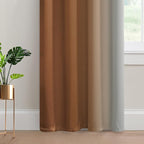 Yakamok Greyish White and Burnt Orange Ombre Curtains, Light Blocking Curtains - Image 4