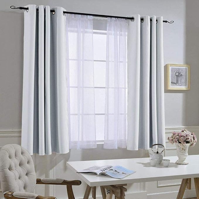 NICETOWN Greyish White Room Darkening Curtains - Image 7