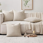 MIULEE Pack of 4 Couch Throw Pillow Covers 16x16 Inch Cream Soft Decorative - Image 5