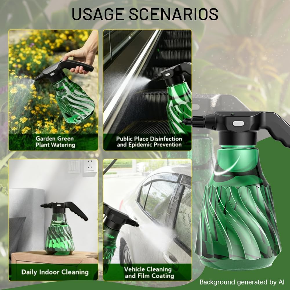 Electric Plant Mister, Rechargeable Spray Bottle for Garden