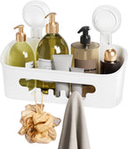 Shower Caddy Suction Cup, Shower Organizer Removable Bathroom Shelf, Storage Suction Powerful Max Hold 22lbs Bathroom Caddy Waterproof Holder, White