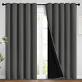 Yakamok Total Blackout Curtains, 2 Thick Layers Completely Blackout Soild by Yakamok
