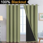 Yakamok Full Blackout Curtains 96 Inches Long, 2 Thick Layers Grommet Top - Image 2