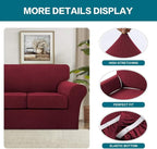 Turquoize 4 Piece Sofa Covers for 3 Cushion Couch Sofa Slipcover Soft Couch - Image 4