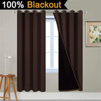 Yakamok Blackout Curtains 72 Inches Long, 2 Thick Layers Grommet Top Thermal - Image 2