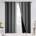 SimpleHome Grey and Greyish White Blackout Curtains by SimpleHome