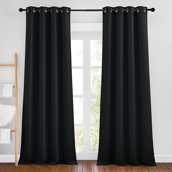 NICETOWN Black Out Curtains 102 inches Long, Grommet Thermal Insulated Solid by NICETOWN
