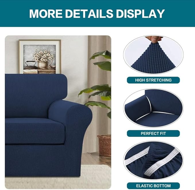 Turquoize 2 Piece Chair Covers Chair Slipcovers - Image 4