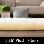Latepis Yellow Area Rug for Living Room 6x9 Faux Fur Fluffy Rug Washable - Image 2
