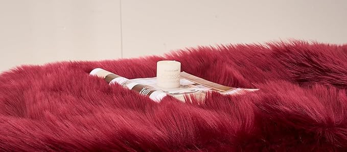 EasyJoy Ultra Soft Fluffy Shaggy Area Rug Faux Fur Rug Chair Cover Seat Pad - Image 8