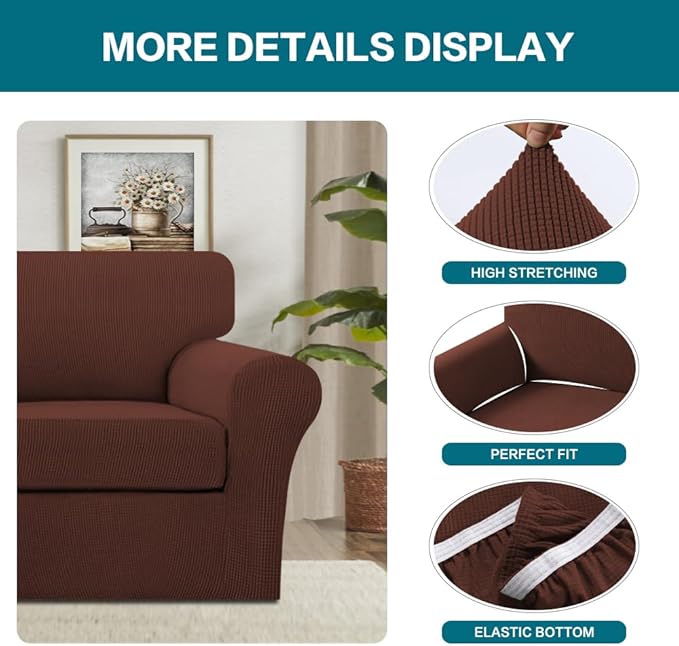 Turquoize 2 Piece Chair Covers Armchair Slipcovers - Image 4