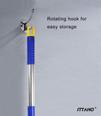 86.6" Window Squeegee Cleaner,2 in 1 Window Cleaning Tool Kit,Shower Squeegee with Extension Pole，Glass Cleaning Tools for Shower Glass,Indoor/Outdoor High Window Cleaning-Two Pads