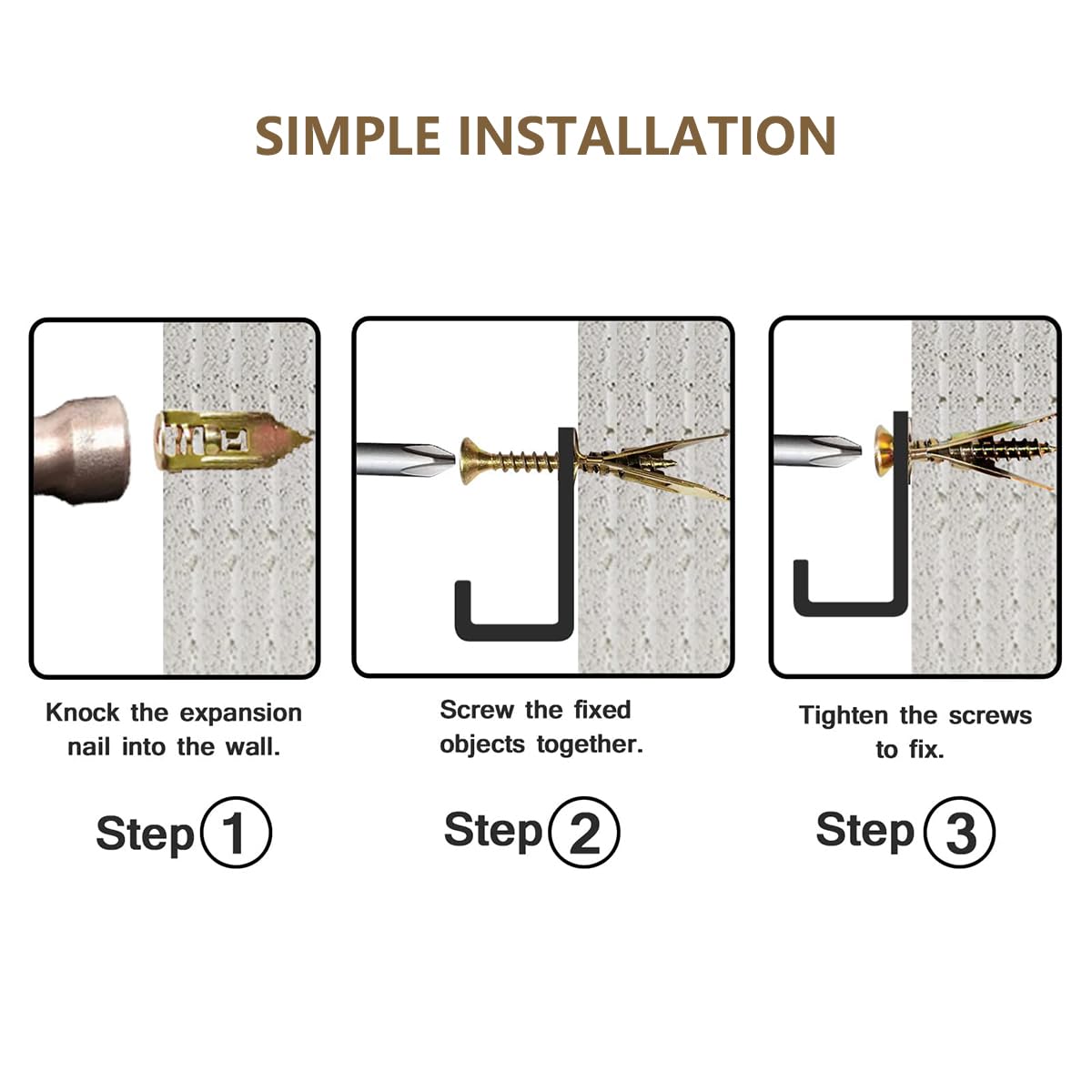 Self-Drilling Drywall Anchors,Heavy Duty Drywall Anchors and Screws kit,Door Hinge Repair Tool,Dry Wall Anchors for Fixing wall Decor, Furniture,Statues,Photo Frames (1.18IN,100Pcs)