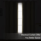 LEMOMO Blackout Curtains 42 x 95 inch/Beige Curtains Set of 2 Panels/Thermal - Image 3