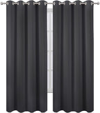 LEMOMO Blackout Curtains 52 x 90 inches Long Dark Grey Curtains Set of 2 Panels by Lemomo