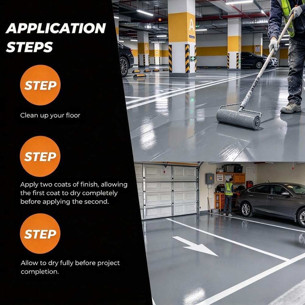 Floor Paint, Medium Gray, 3 Gallon Covers up to 360 sq ft.