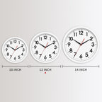 AKCISOT 12 Inch Wall Clock, Silent Battery Operated Analog Clock, White