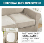 Turquoize 3 Piece Sofa Covers for 2 Cushion Couch Sofa Slipcover Soft Couch - Image 5