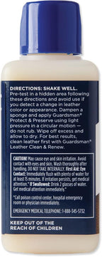 Guardsman Protect & Preserve Leather Protector for Leather Furniture & Car Interiors | Small Leather Goods and Leather Shoe Cleaner, 8.4 Fluid Ounces