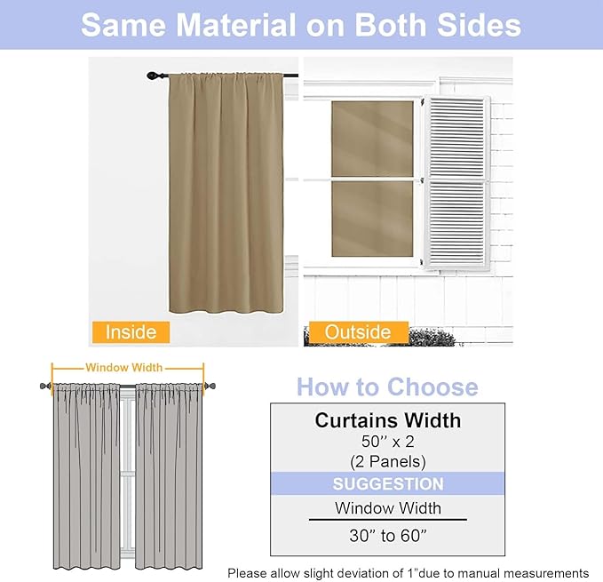 Simplebrand Taupe Blackout Curtains - Image 8