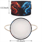 Animal Dragon Large Round Storage Basket Circle Laundry Basket with Handle Organization Collapsible Storage Bins Box Hamper for Kids Toy Clothes Nursery Bedroom Living Room Decor