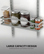 Moforoco Grey 9-Tier Over The Door Pantry Organizer, Pantry Organization and Storage, Black Hanging Basket Wall Spice Rack Seasoning Shelves