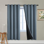 Yakamok Total Blackout Curtains, 2 Thick Layers Completely Blackout Soild by Yakamok