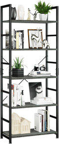 NUMENN 5 Tier Bookshelf, Tall Freestanding Open Storage Bookcase, Dark Grey